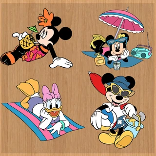 Miếng Dán Chuyển Nhiệt Họa Tiết Chuột Mickey / Vịt Donald Thời Trang DIY