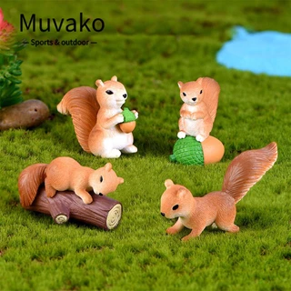 Set 4 Tượng Sóc MUVAKO Trang Trí Vườn Cây Bonsai