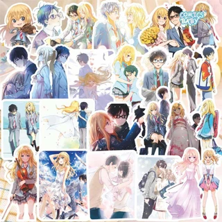 Japanese Manga Your Lie in April Sticker Arima Kousei Miyazono Kaori  Anime Notebook Sticker Decoration Photo Album Notes
