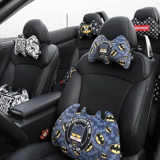 New styles Automotive Headrest Neck Pillow Car Seat Pillow Creative Cute Fabric Batman Pillow Cartoon Car Pillow Cute car headrests  Suitable for all cars onwd