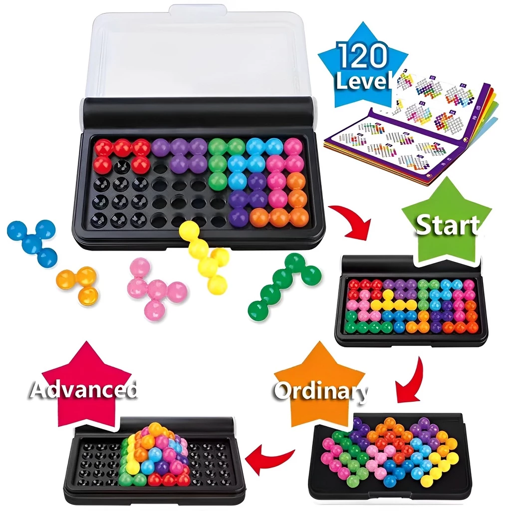 KIDS SMART IQ GAME CHALLENGES PUZZLER FIT PUZZLE LOGIC BOARD EDUCATIONAL TOY