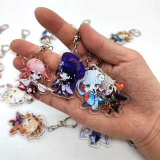 Anime keychain genshin impact zhongli hutao xiao nhân vật kẹo móc chìa khóa phụ kiện túi dễ thương mặt dây chuyền vòng chìa khóa cho người hâm mộ quà tặng
