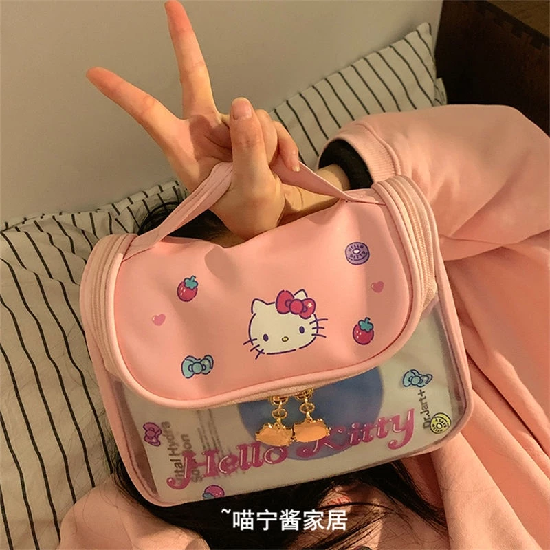 [haroro] Túi mỹ phẩm hellokitty 22cm túi xách sanrio xách tay dung tích lớn ins style du lịch đồ vệ sinh buggy bag quà tặng sinh nhật túi đựng đồ du lịch túi đựng đồ túi đựng đồ du lịch túi xách đựng đồ túi đựng quần áo du lịch  chia ngăn túi xách set túi