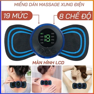 Máy Massage Xung Điện Cổ Vai Gáy, Bắp Tay, Lưng Hình Cánh Bướm 8 Chế Độ Giúp Giảm Đau Nhức Hiệu Quả loại sạc điên