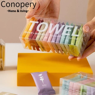 Conopery Bộ 14 Khăn Mặt Dạng Nén Chất Liệu Cotton Khô Nhanh Dùng Một Lần