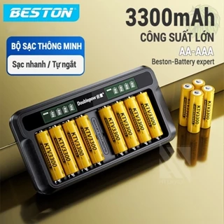 Bộ sạc pin AA AAA sạc nhanh, tự ngắt DP-UKL578 Doublepow và Pin Công Suất Cao Đến 3300mAh Dùng Cho Micro, đồ chơi