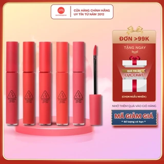 Son Kem Lì 3CE Velvet Lip Tint 4g Child Like - Private - Taupe - Pink Break - Save Me - Best Ever