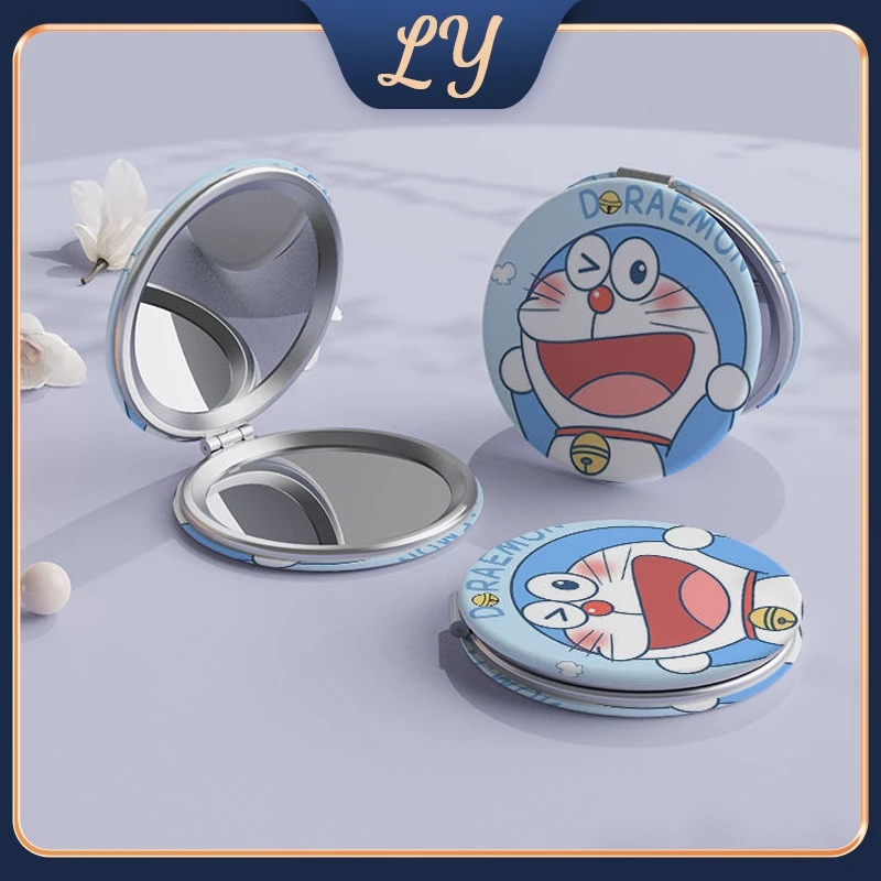 Phim hoạt hình Doraemon gương nhỏ dễ thương mang theo ký túc xá sinh viên Gương trang điểm gấp 2 mặt Gương trang điểm