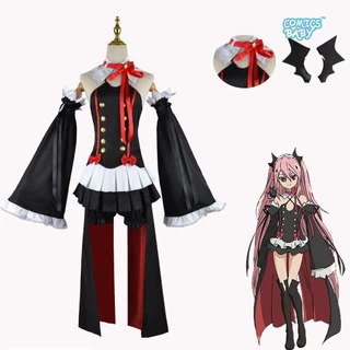 Seraph Of The End Krul Tepes Cosplay Costume Trang phục Ăn mặc Phụ nữ Halloween Female uniform wig witch Vampire Mikaela Hyakuya owari no seraph anime cos Outfits for women