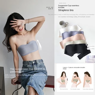 Strapless underwear women anti-slip anti-drop push-up invisible tube top seamless inner wear wireless beautiful back bra