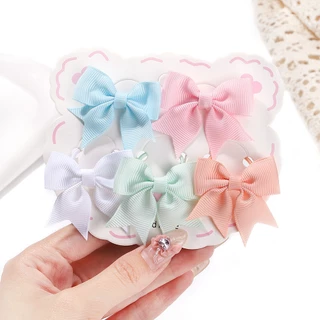 5 Chiếc Dây Buộc Tóc Co Giãn Nơ Nhiều Màu Sắc Cho Trẻ Em Bé Gái Dây Tóc Mini Scrunchies Phụ Kiện Tóc Bán Buôn