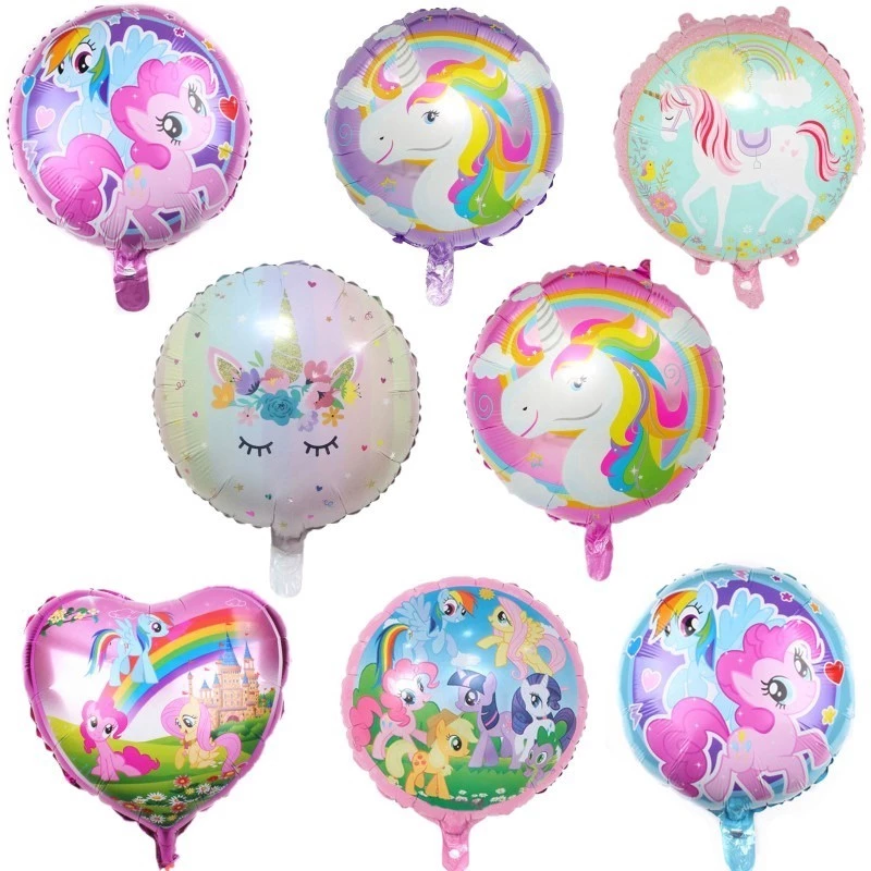 18 inch phim hoạt hình tròn my litter pony unicorn balloon phim hoạt hình động vật lá nhôm trang trí bong bóng trẻ em tiệc sinh nhật đám cưới sân khấu bong bóng