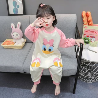 Baby one-piece pyjamas children sleeping bag anti-kick button boys and girls cartoon homewear