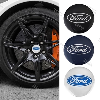 Set 4 Miếng Dán 56mm Bằng Kim Loại Trang Trí Trục Bánh Xe Hơi Ford Focus mk2 mk3 Fiesta Ranger Mondeo S-MAX Kuga Mustang