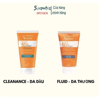 Kem Chống Nắng Avene Cho Da Dầu Mụn Nhạy Cảm Cleanance/ Fluide Ultra Light SPF50+ Pháp - 50ml