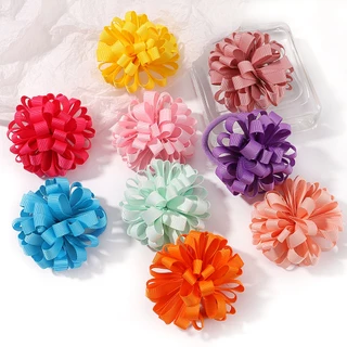 Dây buộc tóc KIDSBOWS đính ruy băng hoa co giãn tốt phong cách Hàn Quốc cho bé gái với 20 màu tùy chọn