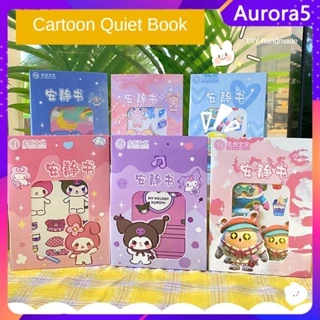 【Đang giao hàng】 Sách yên tĩnh Kuromi Melody Girl Dress Up Doudou Giáo dục dành cho trẻ em Đồ thủ công tự làm Crayon Shin-Chan Vải Doll000