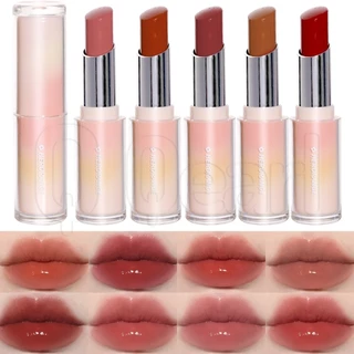 Herorange jelly mirror water light lipstick / korean lip beauty makeup / moisturizing hydrating sexy red plumper lip gloss / long lasting waterproof non-stick cup lip tint