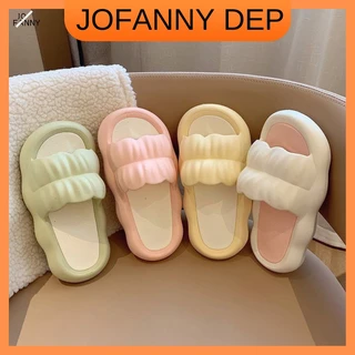 JOFANNY dép nam nữ cánh hoa chống trượt quai ngang bánh mì nữ bốn màu tùy chọn đế cao 3cm