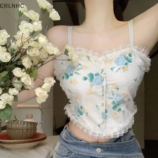 Áo lót ren croptop CRLNHC hai dây có mút đệm quyến rũ dành cho nữ