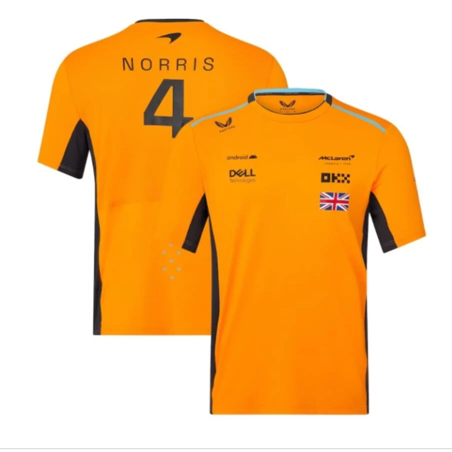 2025 Mới Nhất F1 Racing Jersey + Mclaren Team 4 # Lando Norris Set Up Áo Thun + Áo nam Nữ Tay Ngắn Mùa Hè