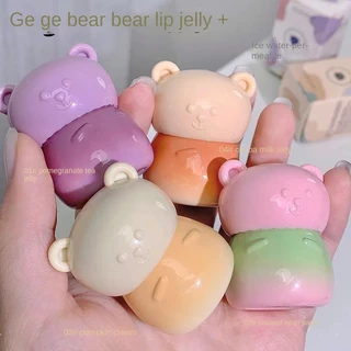 Son Môi Gege Bear Dưỡng Ẩm Chống Thấm Nước Thiết Kế Vỏ Hình Gấu Dễ Thương