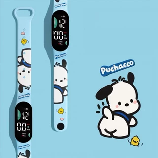 Đồng Hồ Đeo Tay Điện Tử Hình Chú Chó Sanrio Pacha Bằng Silicon Chống Thấm Nước Có Đèn LED Cho Bé