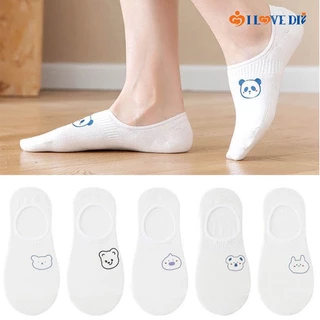 Vớ Cotton Cổ Thấp Thoáng Khí Chống Trượt / Thoải Mái In Họa Tiết Hoạt Hình Gấu Dễ Thương Thời Trang Mùa Hè Cho Nữ