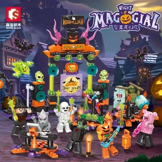 Bộ Đồ Chơi Lắp Ráp Lego Sáng Tạo Dành Cho Bé605001Bộ Đồ Hóa Trang Halloween Nhân Vật Phù Thủy Bí Ngô Độc Đáo