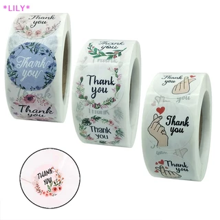 Lily 500 cái/cuộn Cảm ơn bạn sticker cho con dấu nhãn dán văn phòng phẩm Sticker GQ New uuu