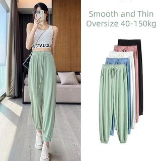 [harem Oversized] (Mặc Được 150kg) Quần Thể Thao Dài Đến Mắt Cá Chân Dáng Rộng Lưng Cao Cỡ Lớn Mùa Hè