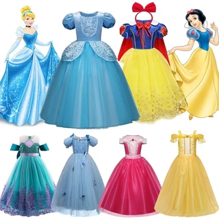 Đầm Hóa Trang Công Chúa Belle / Rapunzel / Cinderella / Anna / Elsa Xinh Xắn Cho Bé Gái