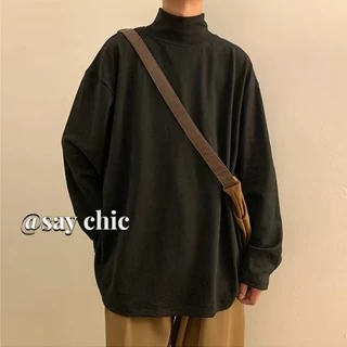 Áo sweater Nhung Tay Dài Cổ Cao Dáng Rộng Phong Cách Thời Trang Đức Cho Nam Giới