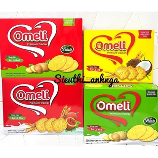 [NEW] Bánh Omeli Cracker Hộp 288g/400gKhoai Tây/Vừng dừa/Gấc ĐỦ VỊ