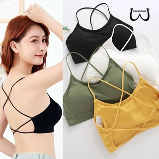 Áo ngực thể thao 2 dây đan chéo sau lưng thoáng khí mút mỏng ôm ngực chất liệu cotton