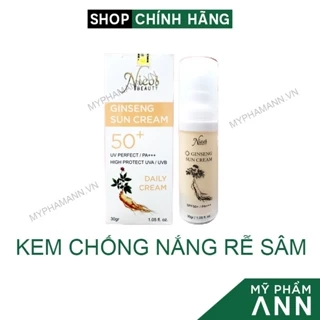 Kem Chống Nắng Rễ Sâm Nicos Ginseng Sun Cream Thanh Nhi House - 8936177940172