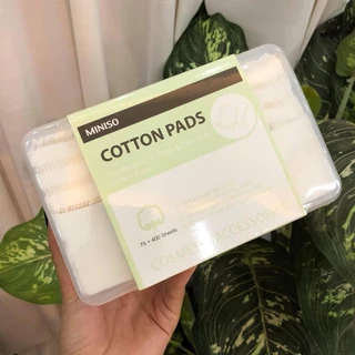 Bông tẩy trang Miniso Nhật Bản 475 miếng Cotton 100% Tiện Lợi