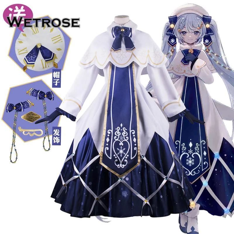 [Wetrose] ICosplay Costume Cos Miku Cosplay Costume Cos trang phục 2021 Yuki Miku Snow Miku trang phục Cosplay Costume Cosplay dễ thương bộ đồ nữ Halloween