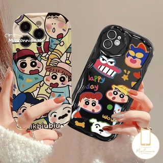 Cartoon crayon shin-chan crocodile case tương thích cho iphone 13 11 14 12 pro max 7plus xr x 7 8 6s 6 plus xs max se 2020funny masked superman soft 3d wavy curved edge cover