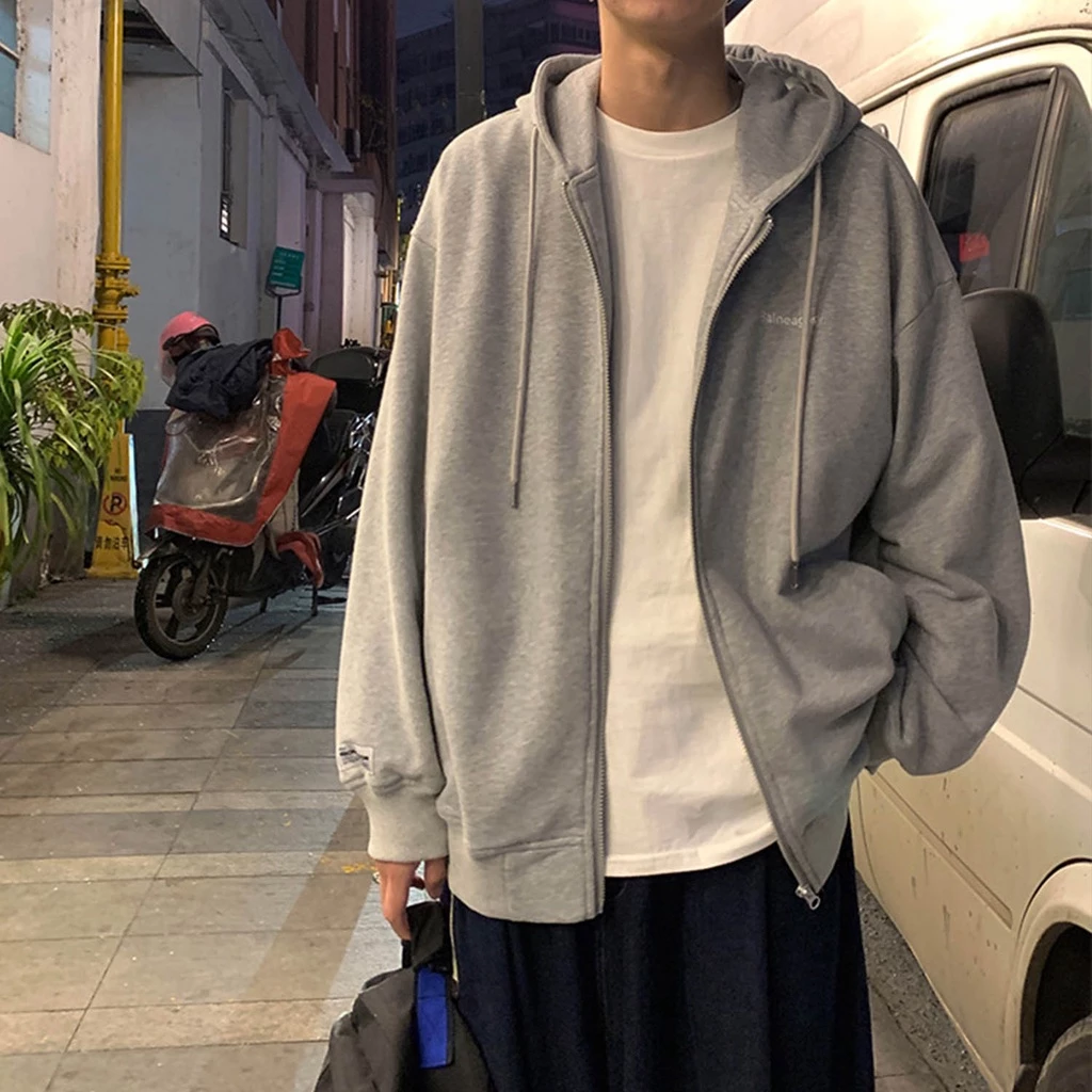 Áo nỉ có khóa Unisex dáng rộng áo khoác nam nữ
