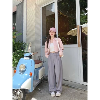 Quần vải dáng suông bẻ cạp Wendy pants  [SUNROOM]