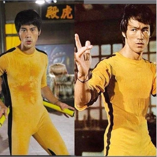 Bruce Lee Yellow One-Piece Costume Role Costume Performance Death Game Clothes Children Adult Costume