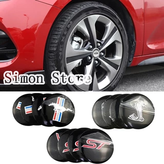 4 cái / bộ 60mm 65mm cho ford st shelby mustang wolf bánh xe trung tâm mũ dán lốp trung tâm nắp đánh dấu trang trí vành xe ô tô khung đề can phụ kiện