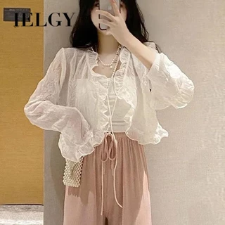 IELGY Áo Khoác cardigan Mỏng Chống Nắng Dáng Rộng Phong Cách Hàn Quốc Dễ Phối Đồ Cho Nữ