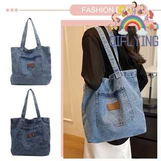 Túi Xách Denim Cỡ Lớn Thiết Kế Đơn Giản Thời Trang Cho Nữ