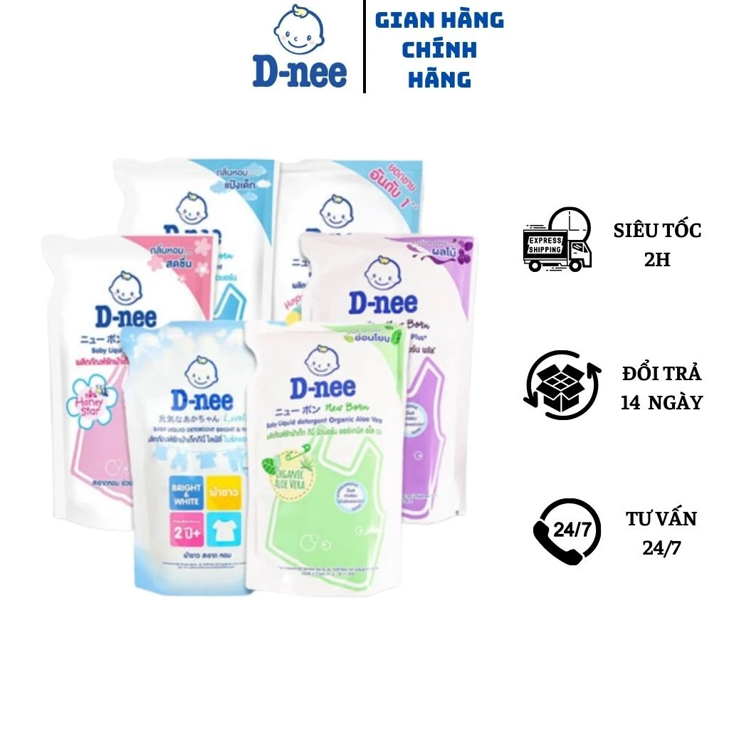 Nước giặt quần áo em bé Dnee túi 550ml-Nước Giặt Xả Cho Trẻ Em an toàn, Chính hãng Công ty Đại Thịnh ...