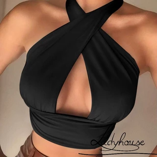 Áo Thun Crop Top Hai Dây Màu Sắc Thời Trang Mùa Hè Gợi Cảm Cho Nữ