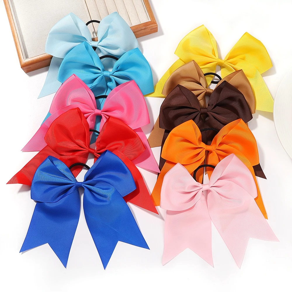 Dây buộc tóc KIDSBOWS kiểu nơ lớn co giãn màu trơn dành cho nữ