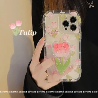 Ốp Điện Thoại Họa Tiết Hoa Tulip Đơn Giản Thời Trang Cho iPhone 14 13 12 11 Pro Max SE2020 X XR Xs Max 7 8 6 6s Plus