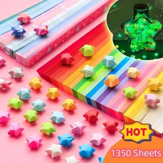 Set 1350 Tờ Giấy Xếp Hình Ngôi Sao Năm Cánh Màu Sắc Gradient Sáng Tạo